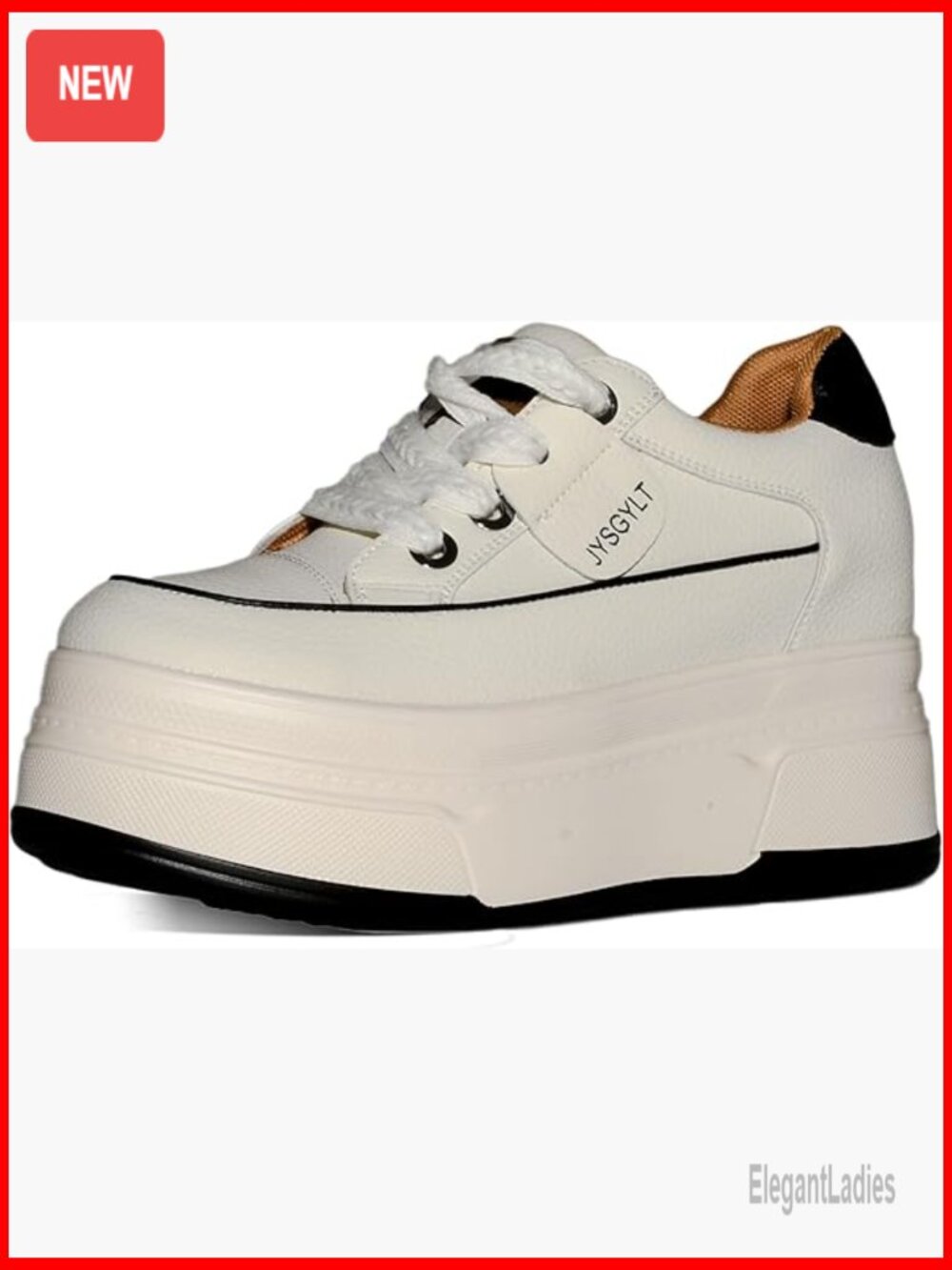 ElegantLadies JYSGYLT White Platform Sneakers for Women